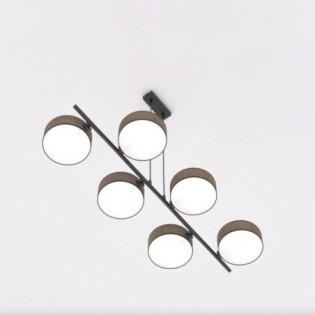 Brown+black Troma pendant lamp (6 lights)