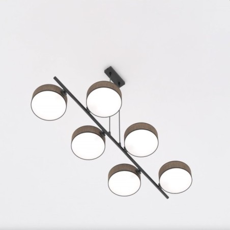 Brown+black Troma pendant lamp (6 lights)
