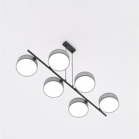 Gray and black Troma hanging lamp (6 lights)