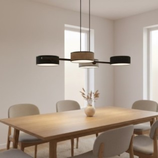 Troma black+brown+gray hanging lamp (4 lights)