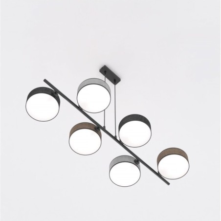 Troma hanging lamp black+brown+gray (6 lights)