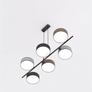Troma hanging lamp black+brown+gray (6 lights)