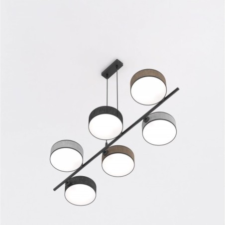 Troma hanging lamp black+brown+gray (6 lights)