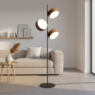 Troma brown+black floor lamp (3 lights)