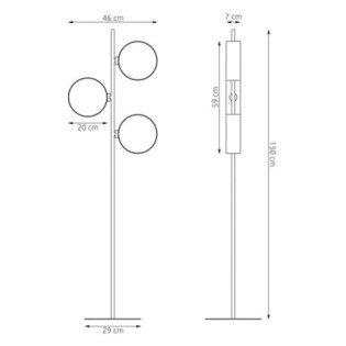 Gray and black Troma floor lamp (3 lights)