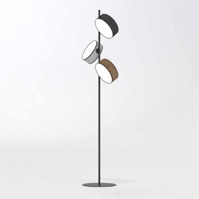 Troma black+brown+gray floor lamp (3 lights)
