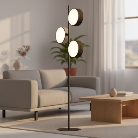 Troma black and gray floor lamp (3 lights)