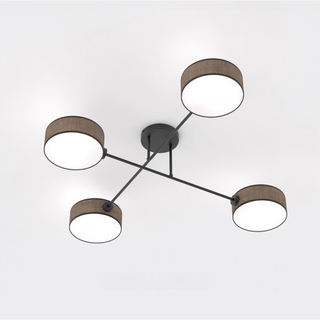 Lámpara de techo Lorix marrón+negro (4 luces)