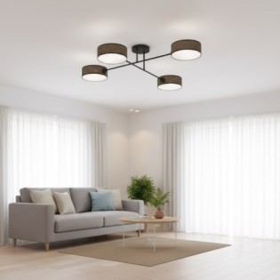 Lámpara de techo Lorix marrón+negro (4 luces)