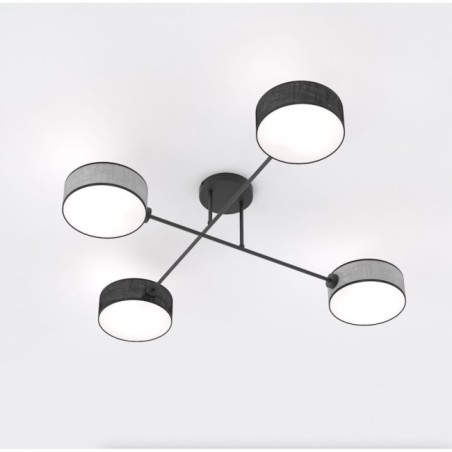 Lorix black and gray ceiling lamp (4 lights)