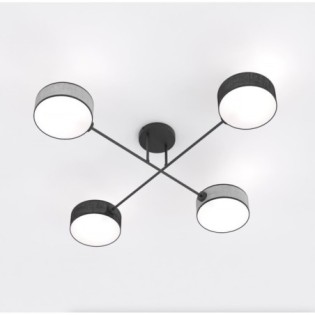 Lorix black and gray ceiling lamp (4 lights)