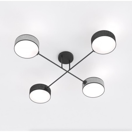 Lorix black and gray ceiling lamp (4 lights)