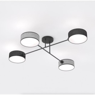Lorix black and gray ceiling lamp (4 lights)
