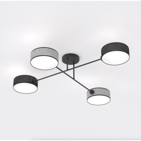 Lorix black and gray ceiling lamp (4 lights)