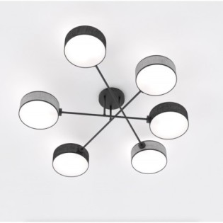 Lorix black and gray ceiling lamp (6 lights)