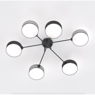 Lorix black and gray ceiling lamp (6 lights)