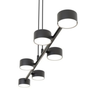 Solvi black pendant lamp (6 lights)