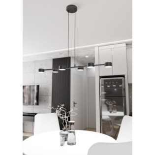 Solvi black pendant lamp (6 lights)