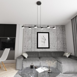 Solvi black pendant lamp (6 lights)