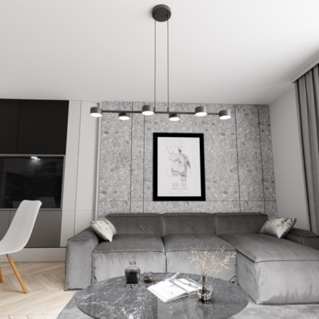 Solvi black pendant lamp (6 lights)