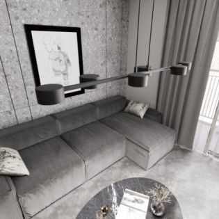 Solvi black pendant lamp (6 lights)