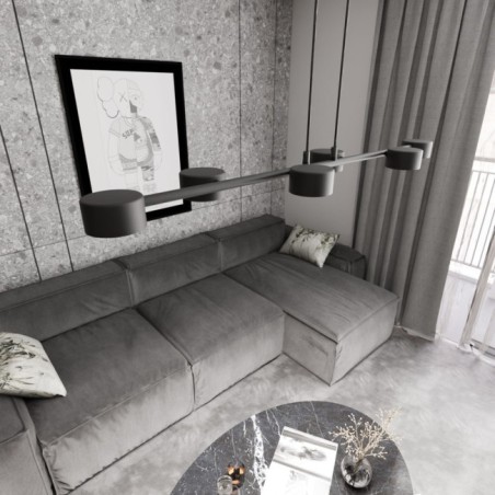 Solvi black pendant lamp (6 lights)