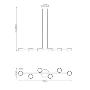 Solvi black pendant lamp (6 lights)