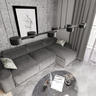 Solvi black pendant lamp (8 lights)