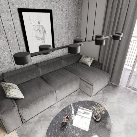 Solvi black pendant lamp (8 lights)