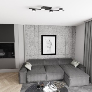 Kelmi black ceiling lamp (4 lights)