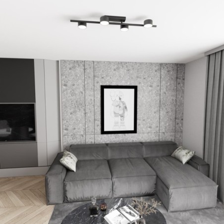 Kelmi black ceiling lamp (4 lights)