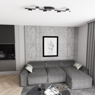 Kelmi black ceiling lamp (6 lights)