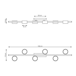 Kelmi black ceiling lamp (6 lights)