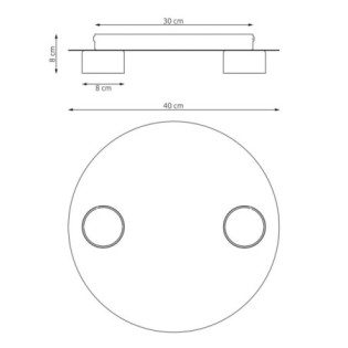 Qeri black ceiling lamp (2 lights)