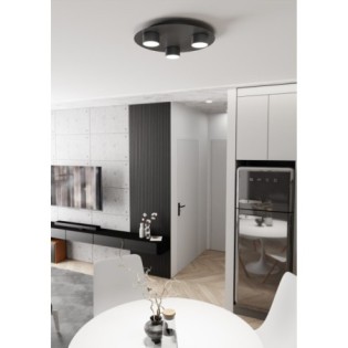 Qeri black ceiling lamp (3 lights)