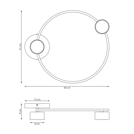 Black Peacock Ceiling Lamp (2 lights)