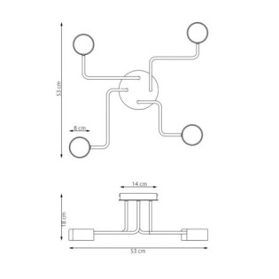 Xuli black ceiling lamp (4 lights)