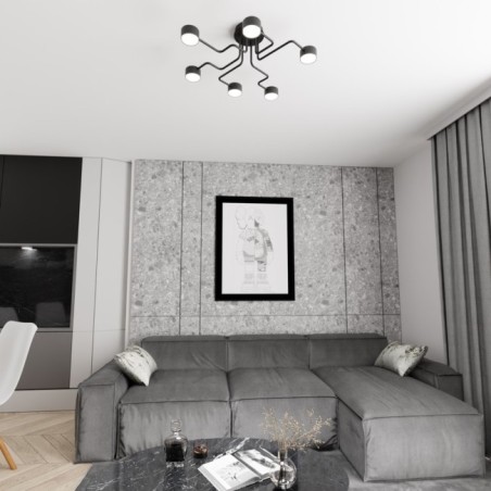 Xuli black ceiling lamp (6 lights)