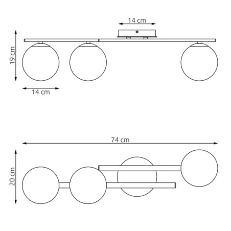 Lámpara de techo Dremo negro (3 luces)