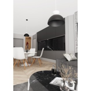 Lámpara colgante Varel S negro+blanco