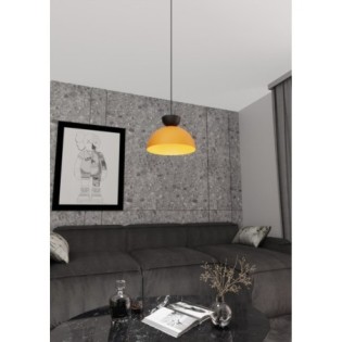 Lámpara colgante Varel S negro+naranja