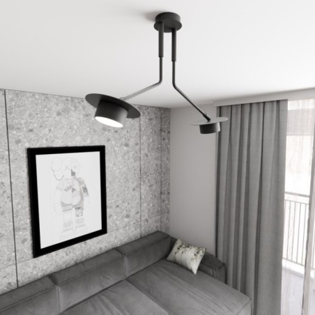 Lámpara de techo Tevra negro (2 luces)