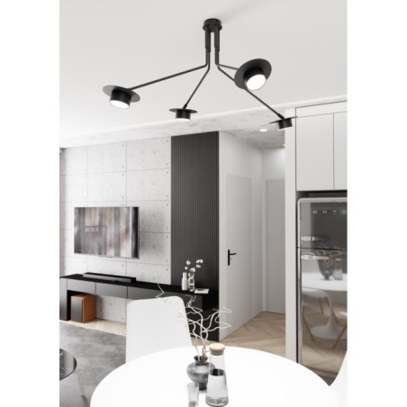 Lámpara de techo Tevra negro (4 luces)