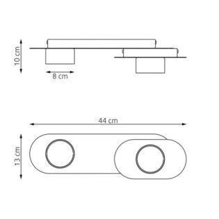 Lámpara de techo Romax negro (2 luces)
