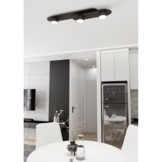 Lámpara de techo Romax negro (3 luces)