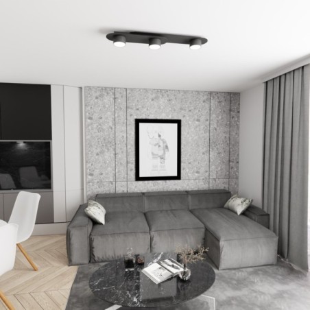 Lámpara de techo Romax negro (3 luces)