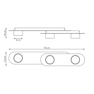 Lámpara de techo Romax negro (3 luces)