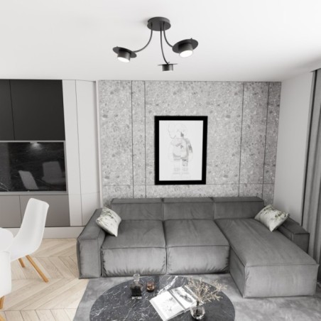 Lámpara de techo Daxi negro (3 luces)