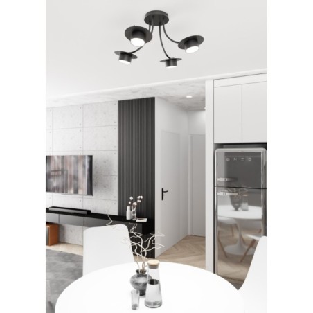 Lámpara de techo Daxi negro (4 luces)