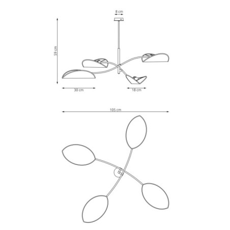 Norgi Green Ceiling Lamp (4 lights)